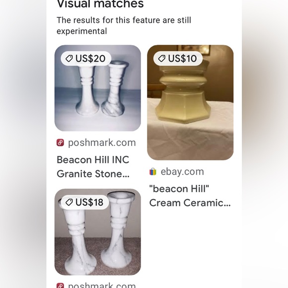 Beacon Hill Inc. Marble candlestick holders - Picture 10 of 12